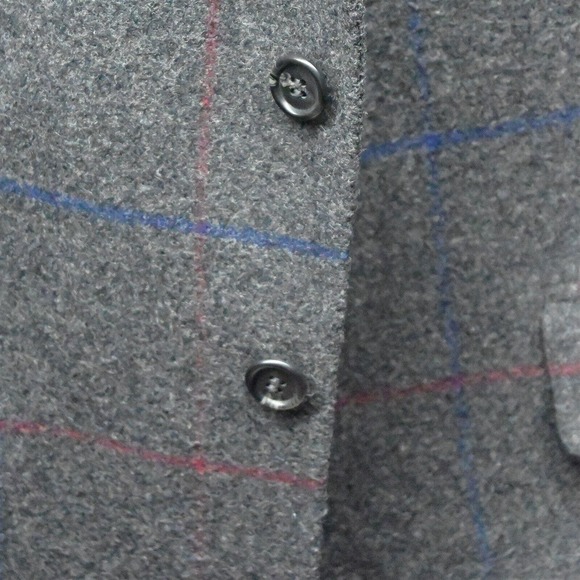 Arnie II 46L Gray Windowpane Flannel Tweed 2 Button Blazer Jacket Sport Coat‎ - Picture 2 of 10